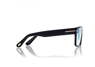 TOM FORD OM SHINY BLACK BLUE BLOCK RECTANGULAR OPTICALS